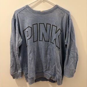 Women's Blue PINK Victoria's Secret  Crewneck Sweater (XS)